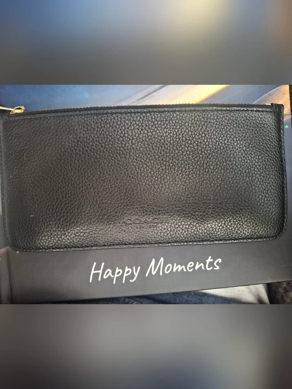 Coach Black Leather Zip Wallet
